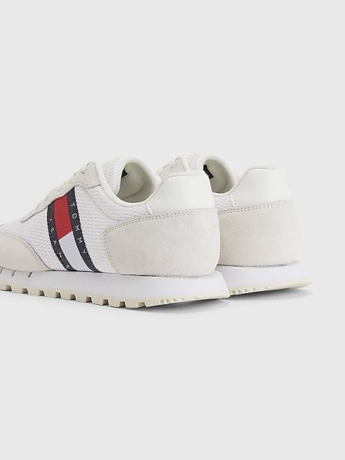 Tommy Hilfiger Retro Mixed Texture Runner Tornacipő Női Fehér | TH513SFX