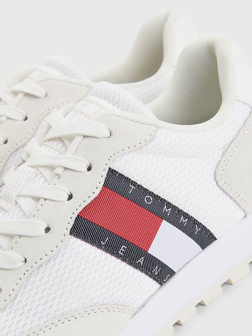 Tommy Hilfiger Retro Mixed Texture Runner Tornacipő Női Fehér | TH513SFX