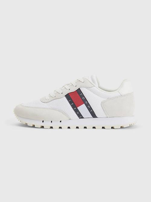 Tommy Hilfiger Retro Mixed Texture Runner Tornacipő Női Fehér | TH513SFX