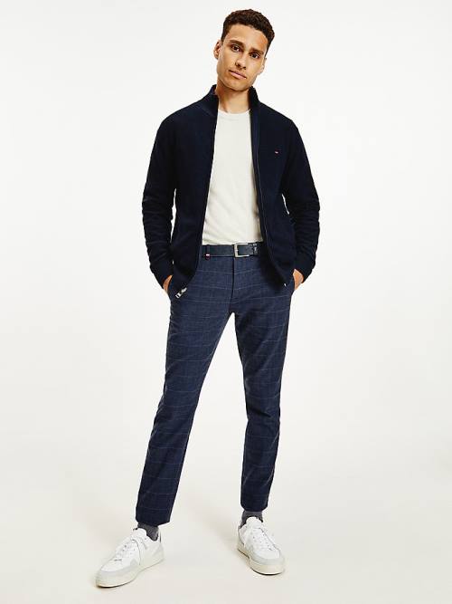 Tommy Hilfiger Reversible Zip-Thru Cardigan Pulóverek Férfi Kék | TH859CFN