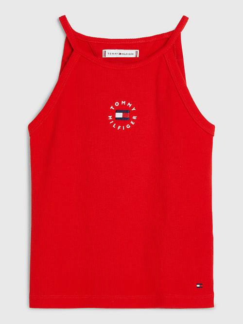 Tommy Hilfiger Rib-Knit Tank Top Póló Lány Piros | TH471LFI