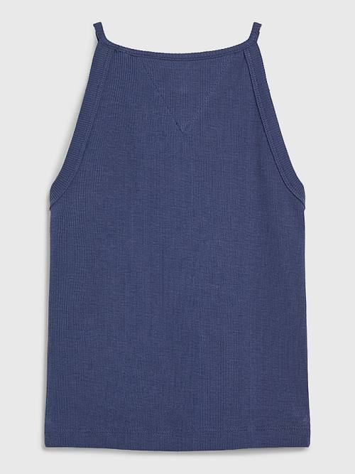 Tommy Hilfiger Rib-Knit Tank Top Póló Lány Kék | TH582YXI