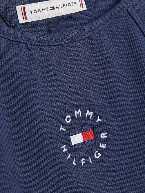 Tommy Hilfiger Rib-Knit Tank Top Póló Lány Kék | TH582YXI