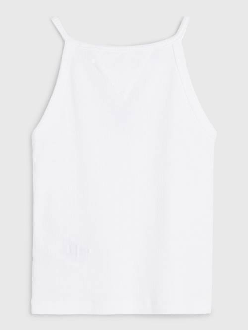 Tommy Hilfiger Rib-Knit Tank Top Póló Lány Fehér | TH716AWR