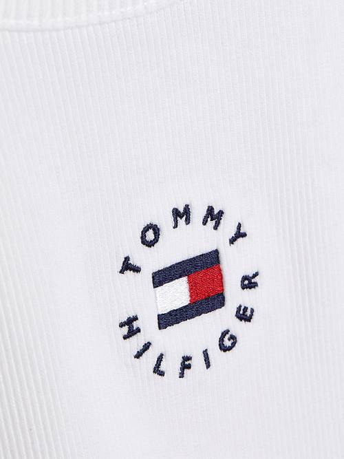 Tommy Hilfiger Rib-Knit Tank Top Póló Lány Fehér | TH716AWR