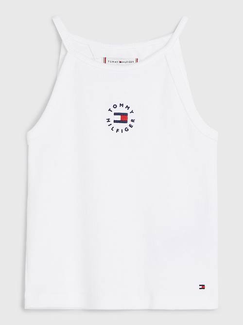 Tommy Hilfiger Rib-Knit Tank Top Póló Lány Fehér | TH716AWR