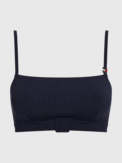 Tommy Hilfiger Ribbed Bikini Bralette Fürdőruha Női Kék | TH073XIC