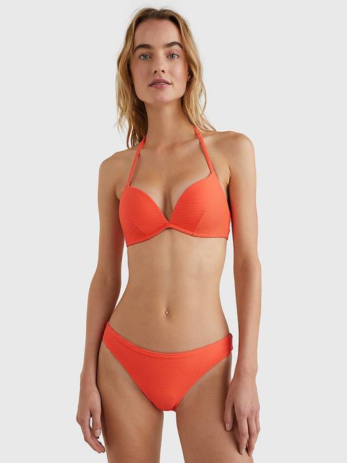 Tommy Hilfiger Ribbed Classic Bikini Bottoms Fürdőruha Női Piros | TH276UCM