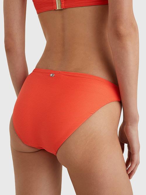 Tommy Hilfiger Ribbed Classic Bikini Bottoms Fürdőruha Női Piros | TH276UCM