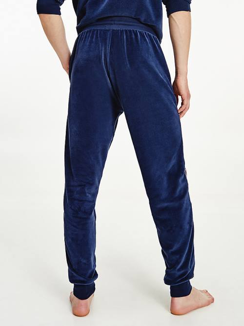 Tommy Hilfiger Ribbed Texture Joggers Pizsama Férfi Kék | TH158NYK