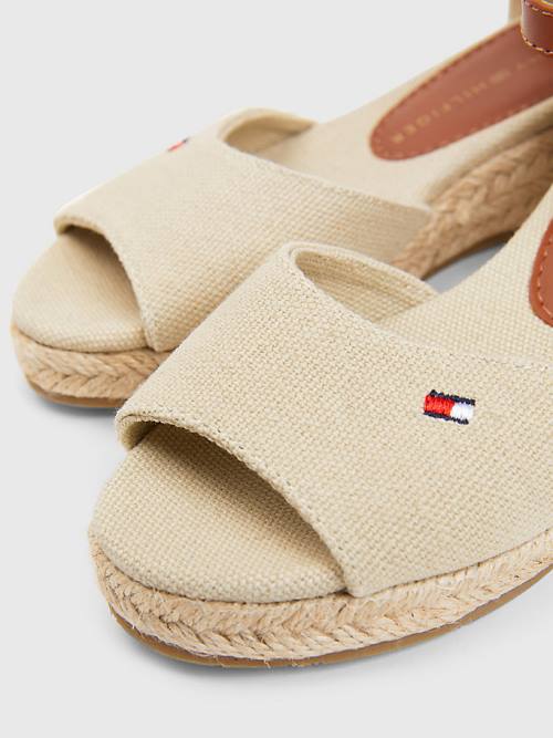 Tommy Hilfiger Rope Éktalpú Szandál Lány Bézs | TH352NKR