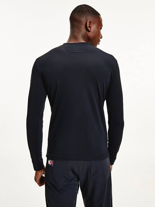 Tommy Hilfiger Rossignol Chest Logo Base Layer Pulóver Férfi Fekete | TH873DSR