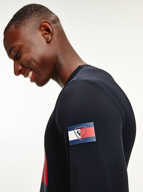 Tommy Hilfiger Rossignol Chest Logo Base Layer Pulóver Férfi Fekete | TH873DSR