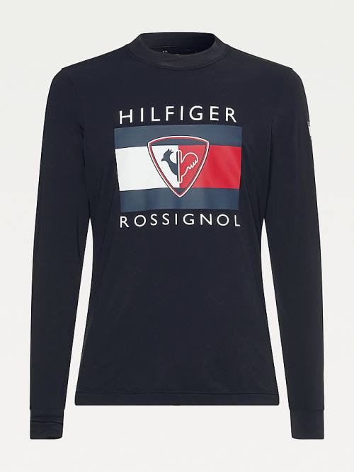 Tommy Hilfiger Rossignol Chest Logo Base Layer Pulóver Férfi Fekete | TH873DSR