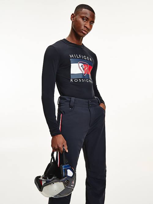 Tommy Hilfiger Rossignol Chest Logo Base Layer Pulóver Férfi Fekete | TH873DSR