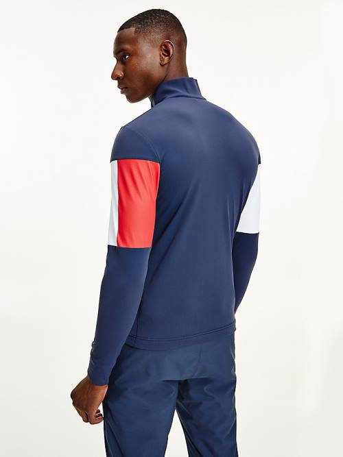 Tommy Hilfiger Rossignol Colour-Blocked Base Layer Póló Férfi Kék | TH396KPM