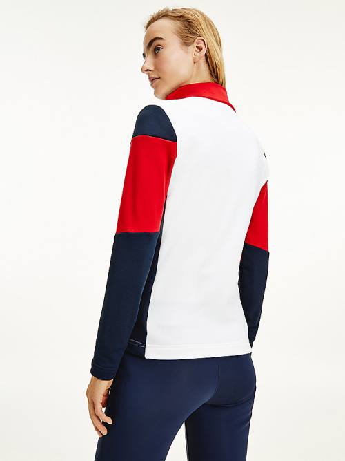 Tommy Hilfiger Rossignol Colour-Blocked Zip-Thru Ski Cardigan Pulóver Női Fehér | TH594MFA