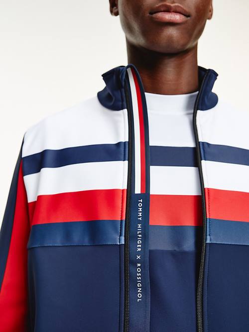 Tommy Hilfiger Rossignol Colour-Blocked Zip-Thru Kabát Férfi Kék | TH794YOJ