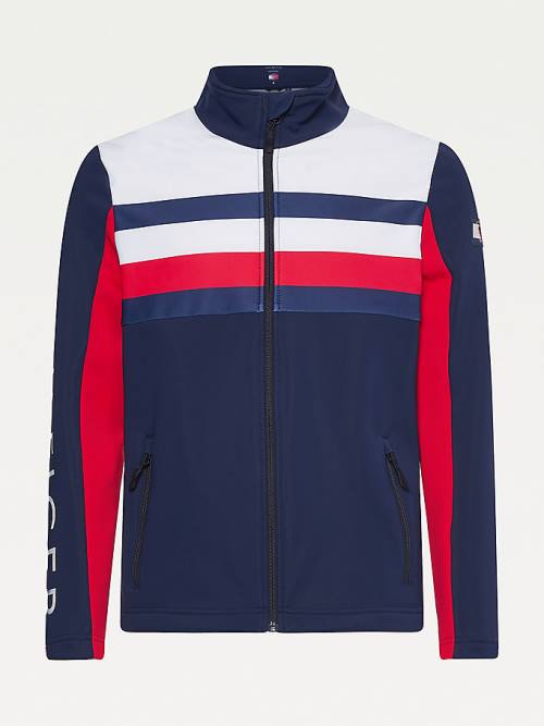 Tommy Hilfiger Rossignol Colour-Blocked Zip-Thru Kabát Férfi Kék | TH794YOJ