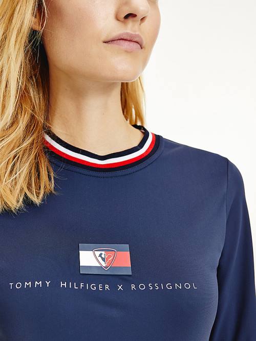 Tommy Hilfiger Rossignol Contrast Collar Base Layer Póló Női Kék | TH427IAF