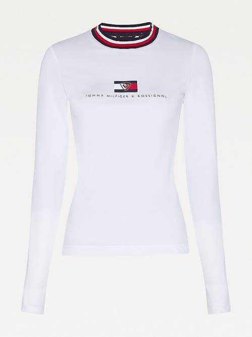 Tommy Hilfiger Rossignol Contrast Collar Base Layer Póló Női Fehér | TH495JXC