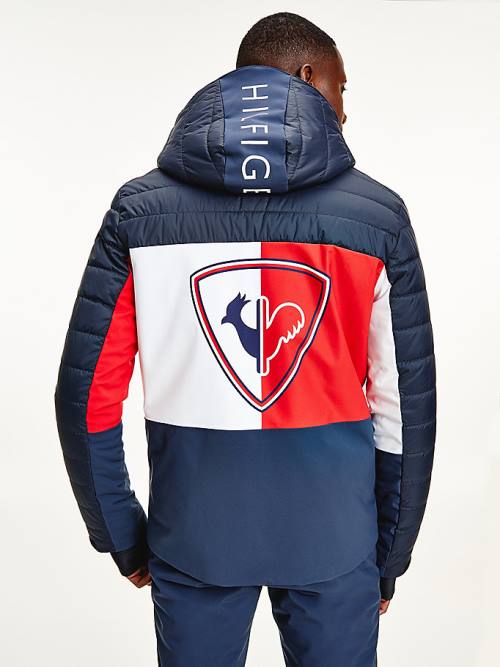 Tommy Hilfiger Rossignol Logo Colour-Blocked Stretch Ski Kabát Férfi Kék | TH876DMW