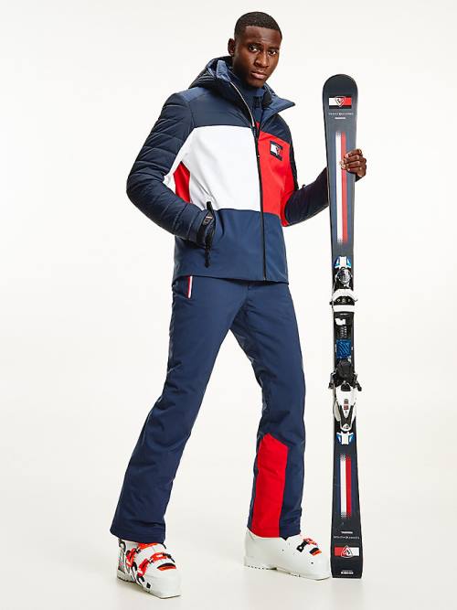 Tommy Hilfiger Rossignol Logo Colour-Blocked Stretch Ski Kabát Férfi Kék | TH876DMW