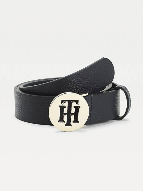 Tommy Hilfiger Round Csatos Monogram Bőr Öv Női Kék | TH041HCU