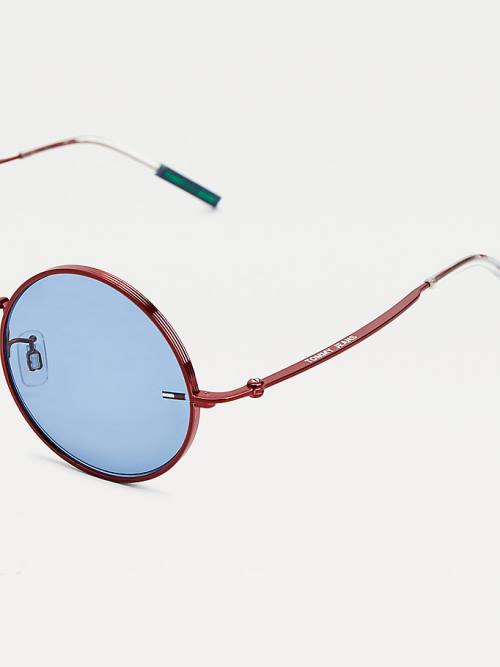 Tommy Hilfiger Round Frame Napszemüveg Férfi Piros | TH682KNV