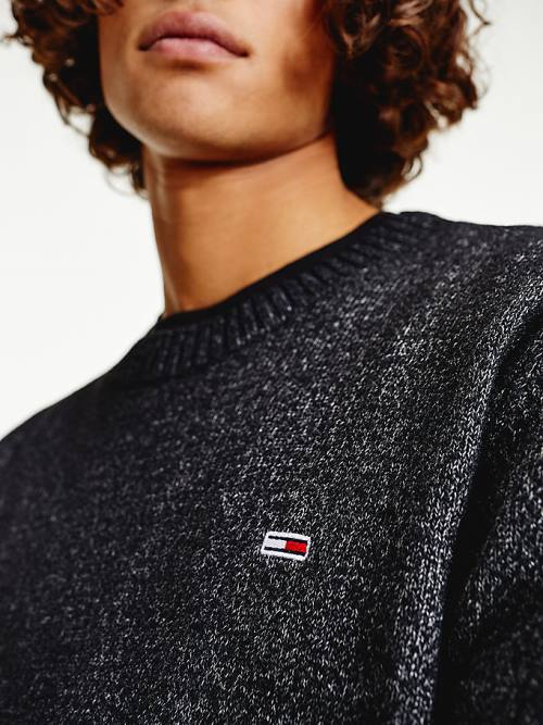 Tommy Hilfiger Round Neck Logo Jumper Pulóverek Férfi Kék | TH529VCR