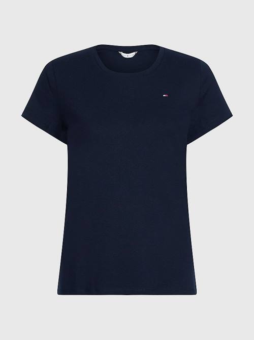 Tommy Hilfiger Round Neck Slim Fit Póló Női Kék | TH028SXP