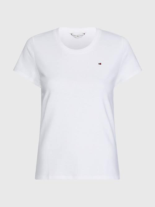 Tommy Hilfiger Round Neck Slim Fit Póló Női Fehér | TH347YFT