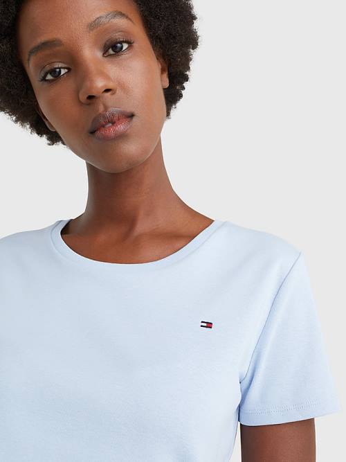 Tommy Hilfiger Round Neck Slim Fit Póló Női Kék | TH516LMX