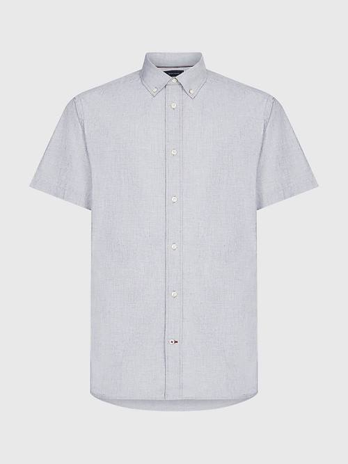 Tommy Hilfiger Rövid Sleeve Regular Fit Poplin Ingek Férfi Kék | TH294KFT