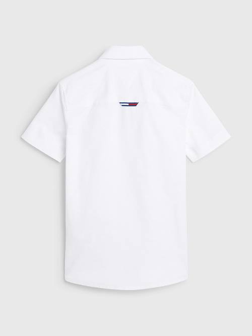 Tommy Hilfiger Rövid Sleeve Stretch Oxford Ingek Fiú Fehér | TH039ORX