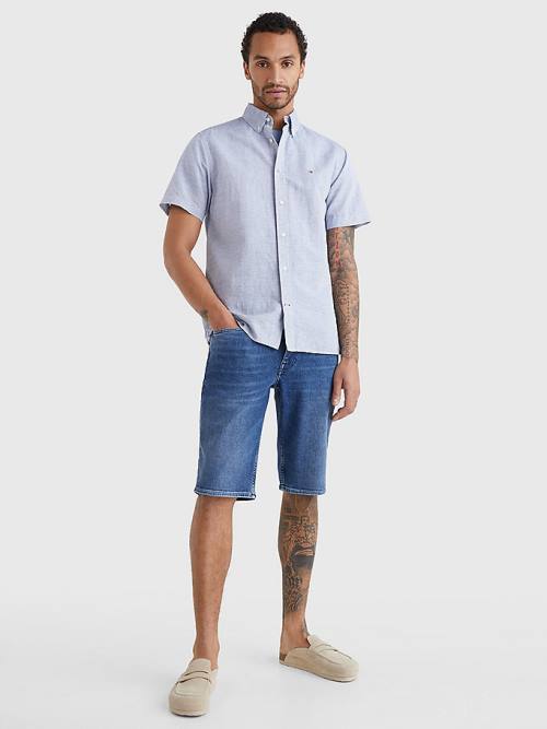 Tommy Hilfiger Rövid Sleeve Tapered Regular Fit Ingek Férfi Kék | TH970EOZ