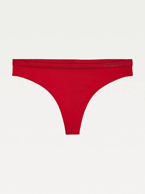 Tommy Hilfiger Satin Trim Microfibre Tanga Fehérnemű Női Piros | TH057CGM