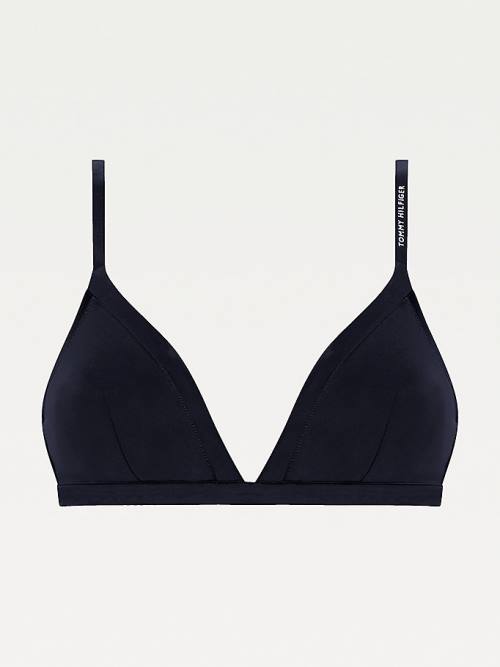 Tommy Hilfiger Satin Trim Triangle Bra Fehérnemű Női Kék | TH857VZT