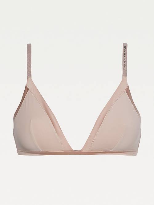 Tommy Hilfiger Satin Trim Triangle Bra Fehérnemű Női Bézs | TH975PHD