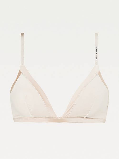 Tommy Hilfiger Satin Trim Triangle Bra Fehérnemű Női Bézs | TH975PHD