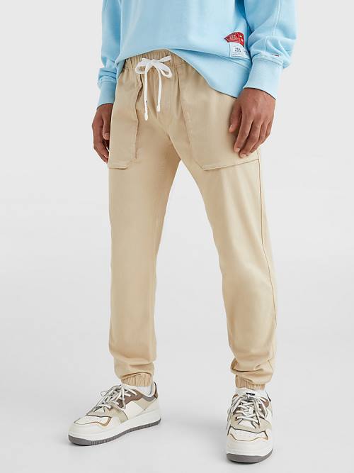 Tommy Hilfiger Scanton Elasticated Cuff Joggers Nadrág Férfi Bézs | TH069GNK