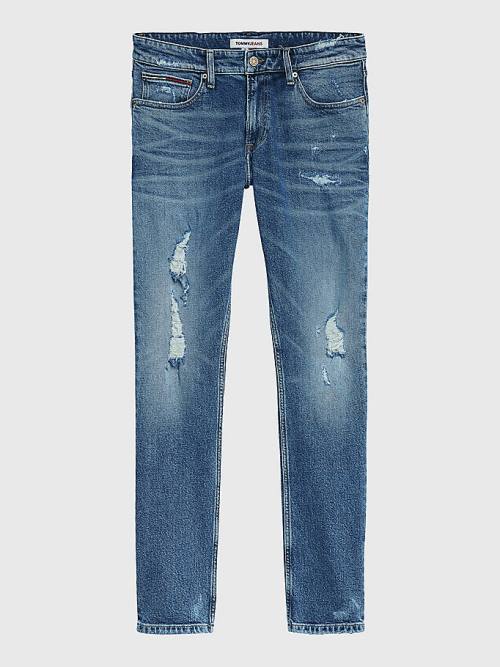 Tommy Hilfiger Scanton Slim Distressed Faded Farmer Férfi Denim | TH076YWF