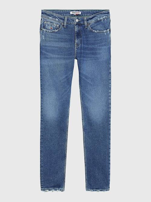 Tommy Hilfiger Scanton Slim Fit Distressed Hem Farmer Férfi Denim | TH153HQA