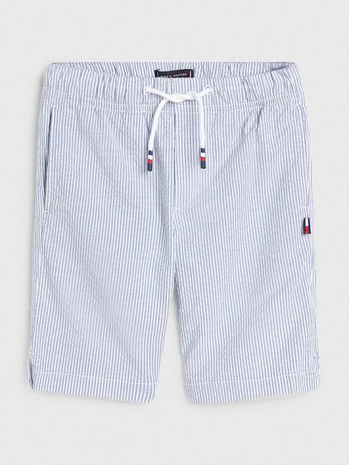 Tommy Hilfiger Seersucker Stripe Pull-On Shorts Nadrág Fiú Kék | TH708PGQ