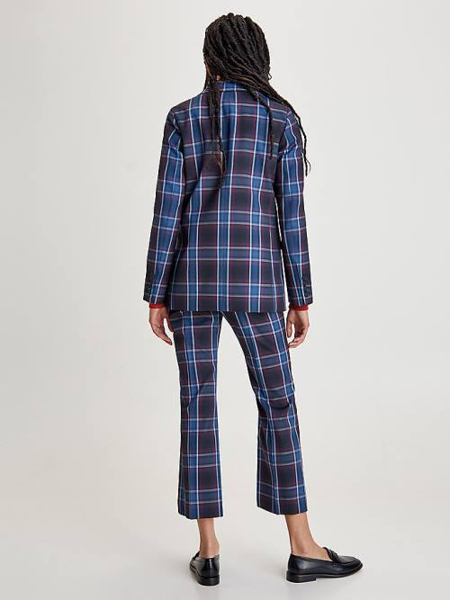 Tommy Hilfiger Shadow Check Crest Blézerek Női Piros | TH370FEB