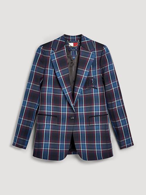 Tommy Hilfiger Shadow Check Crest Blézerek Női Piros | TH370FEB