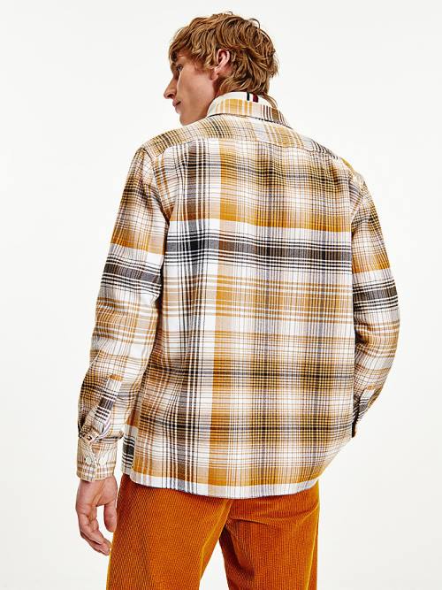 Tommy Hilfiger Shadow Check Relaxed Fit Overshirt Ingek Férfi Barna | TH123SVO