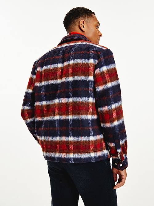 Tommy Hilfiger Shadow Check Relaxed Fit Overshirt Ingek Férfi Kék | TH630ZQI