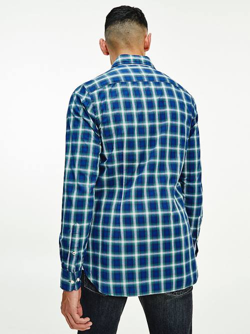 Tommy Hilfiger Shadow Check Slim Fit Ingek Férfi Kék | TH290UFX