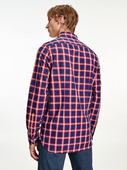 Tommy Hilfiger Shadow Check Slim Fit Ingek Férfi Kék | TH728PDJ